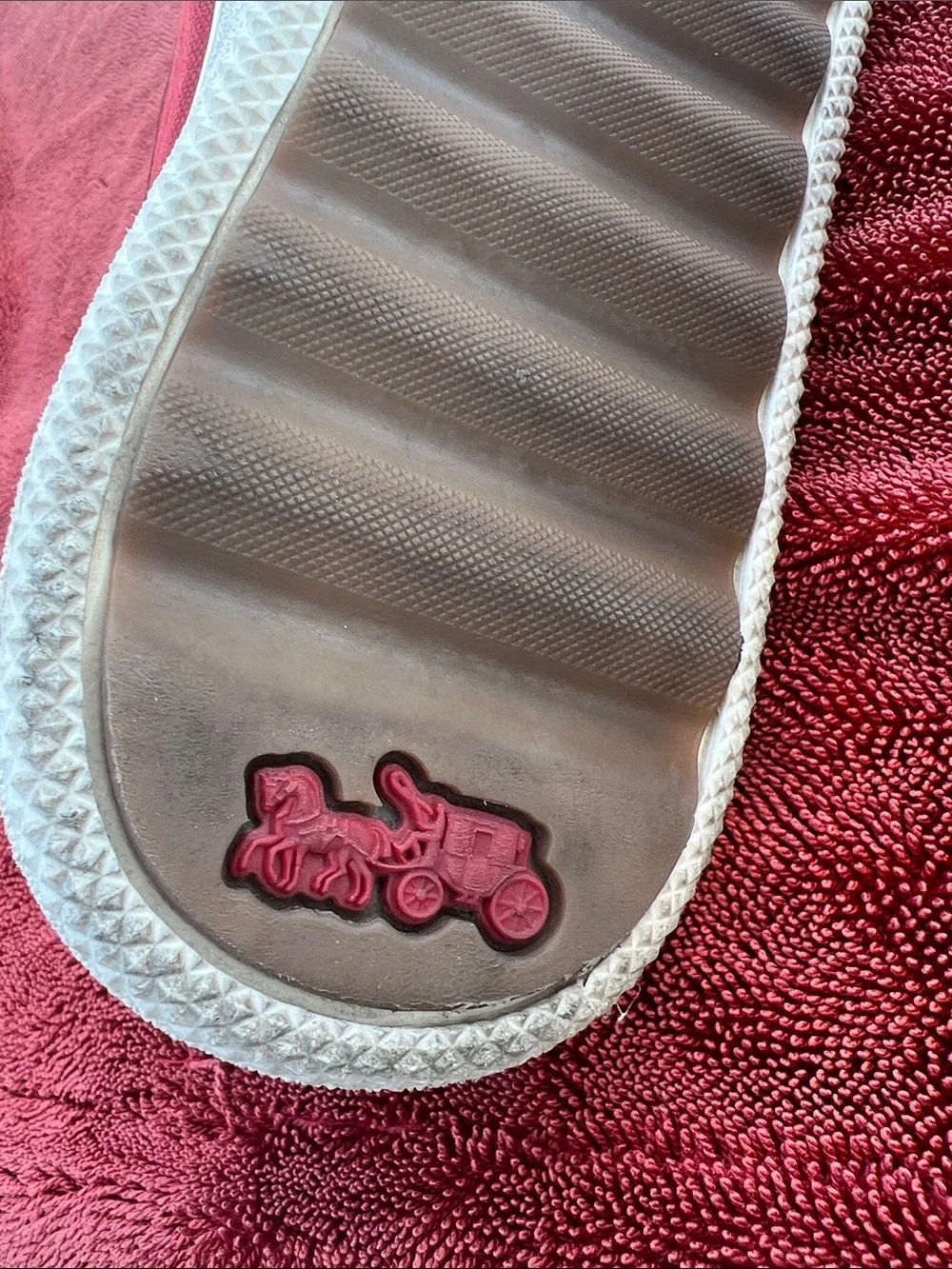 Coach Rexy Limited Edition Red Canvas Slip On Shoes Size 8.5 Men’s